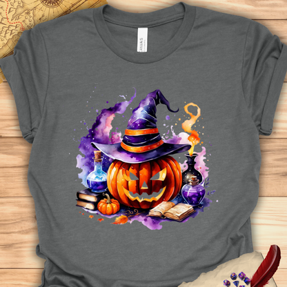 Pumpkin with Witches Hat