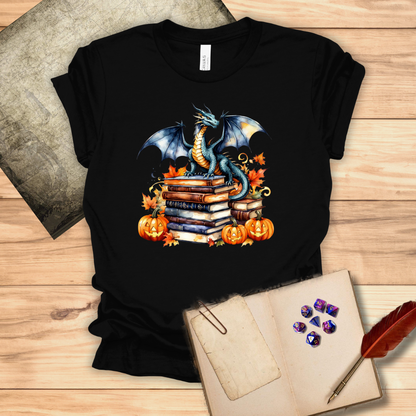 Dragon studying spell books